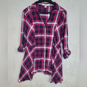 Vintage America Flannel Button Down Top